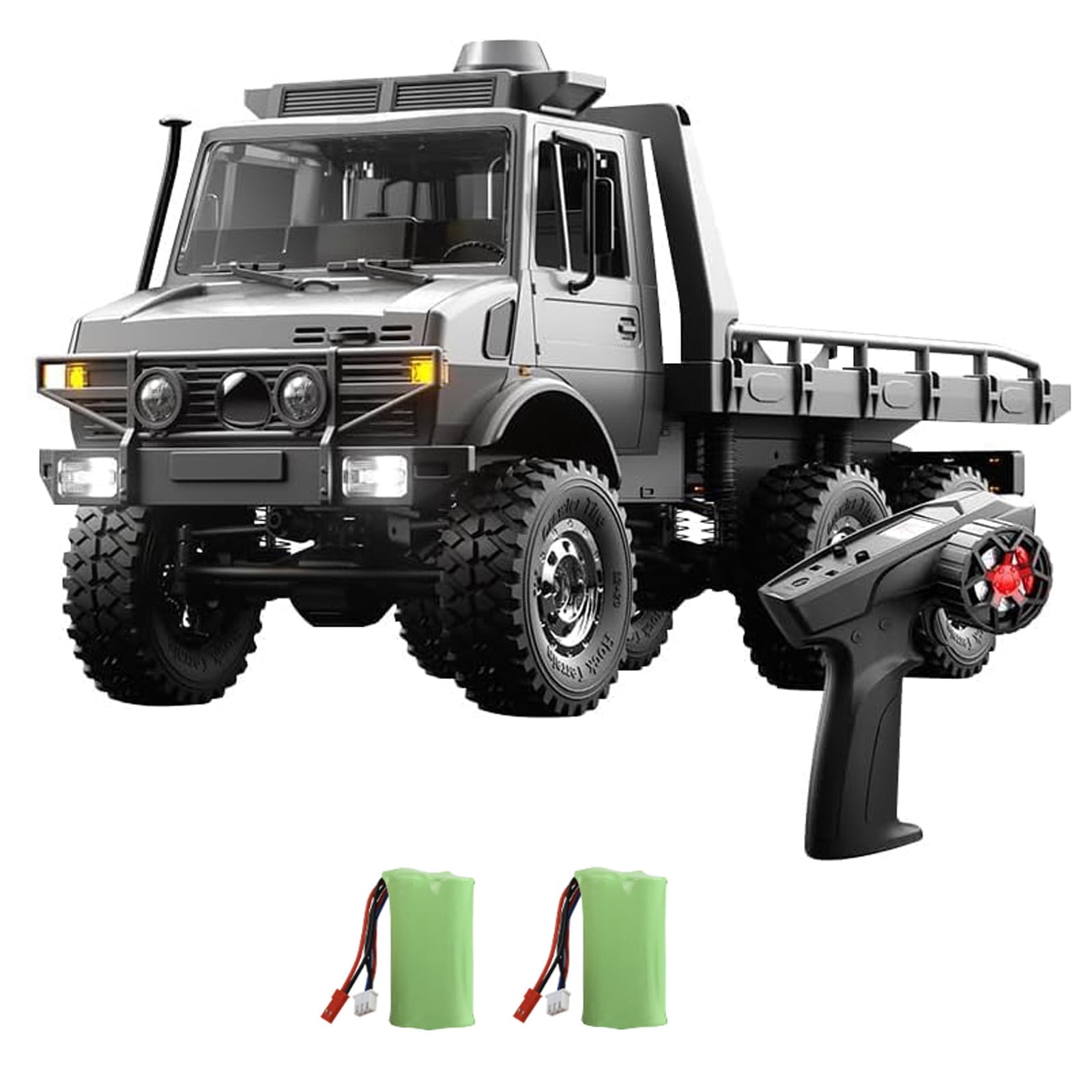1/18 RC Truck, Full-Proportional Off-Road Crawler with Dual-Speed Gearbox, Realistic Lights Includes 2 Rechargeable Batteries for Aldult