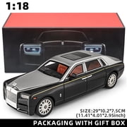118 Rolls-Royce Phantom Model Car, Zinc Alloy Pull Back Toy Diecast Car with Sound and Light, Realistic Modeling Model Toy