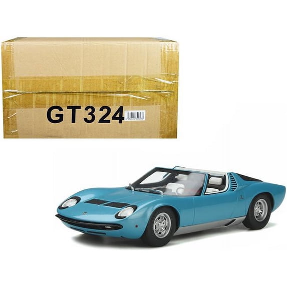 1-18 Scale 1968 Lamborghini Miura Roadster Limited Edition to Worldwide Model Car, Metallic Light Blue - 999 Piece