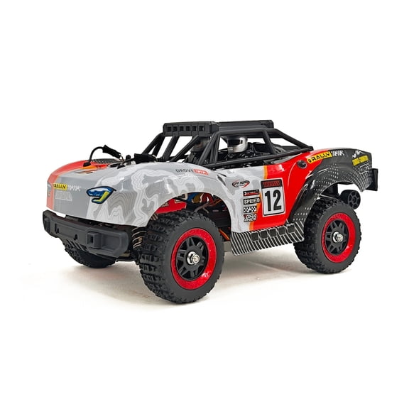 1/18 Scale 4WD RC Short Course Truck High Speed Off Road Racing Vehicle 2.4G Remote Control Electric Drift Truck With LED Lights For Adults Hobbyists -18104 Black Red