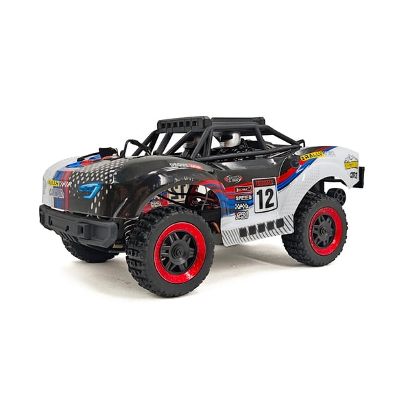 1/18 Scale 4WD RC Short Course Truck High Speed Off Road Racing Vehicle 2.4G Remote Control Electric Drift Truck With LED Lights For Adults Hobbyists -18104 Black Blue