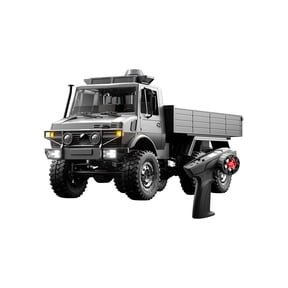 1/18 Scale 6WD RC Crawler Truck, 2.4GHz 6x6 All-Terrain Off-Road Hobby Grade Remote Control Transport Truck with Dual Speed Transmission & High Torque Motor for Hobbyists