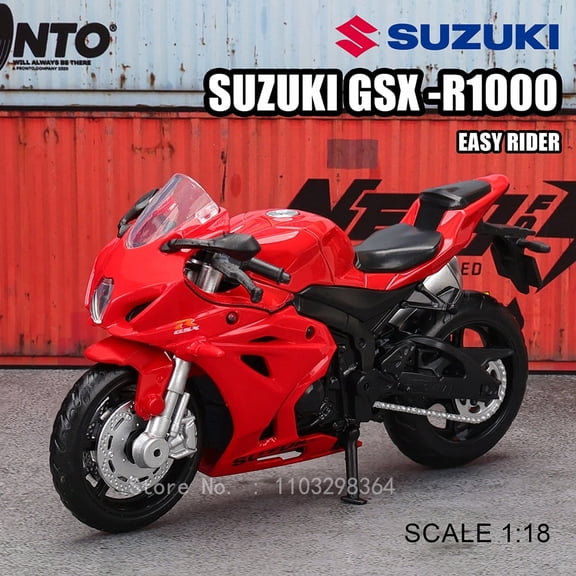 1:18 Scale Alloy Diecast Classic Racing Motorcycle Replica, Static Display Sport Bike Model with Fine Detailed Craft, Rubber Tires & Realistic Mechanical Structure, Desktop Collectible Ornament & Pre