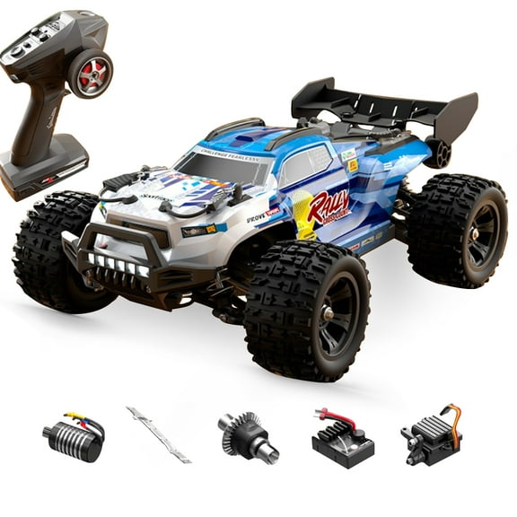 1/18 Scale Brushless 4WD RC Monster Truck High Speed Off Road Racing Vehicle 2.4G Remote Control Electric All Terrain Truck Model For Adults Hobbyists - 18101PRO Blue-Grey