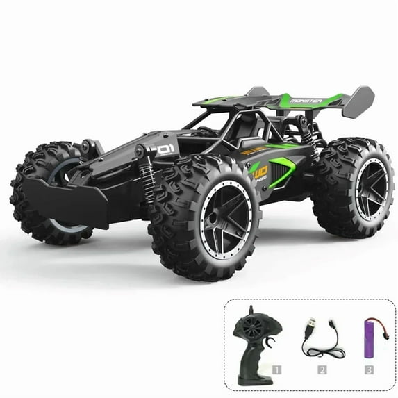 4WD Off-Road RC Car Funtogether Toys, 1:18 Scale High-Speed All-Terrain Remote Control Car for Kids Boys