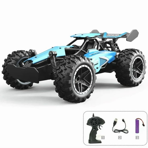 4WD Off-Road RC Car Funtogether Toys, 1:18 Scale High-Speed All-Terrain Remote Control Car for Kids Boys