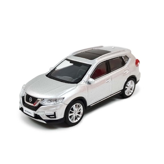 Paudi Nissan X-trail 2018 Diecast Model Miniature Toy Car Play Vehicle, Metal Silver