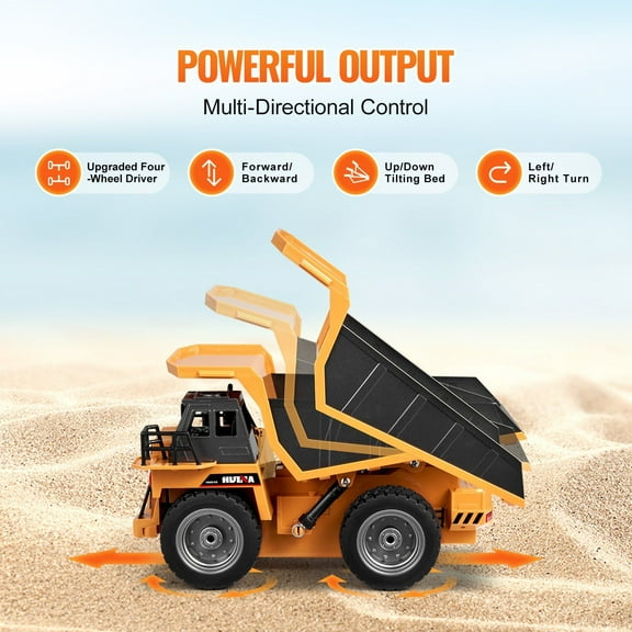 1:18 Scale RC Construction Truck - 9CH Remote Control Dump Truck Toy, Holiday Gift