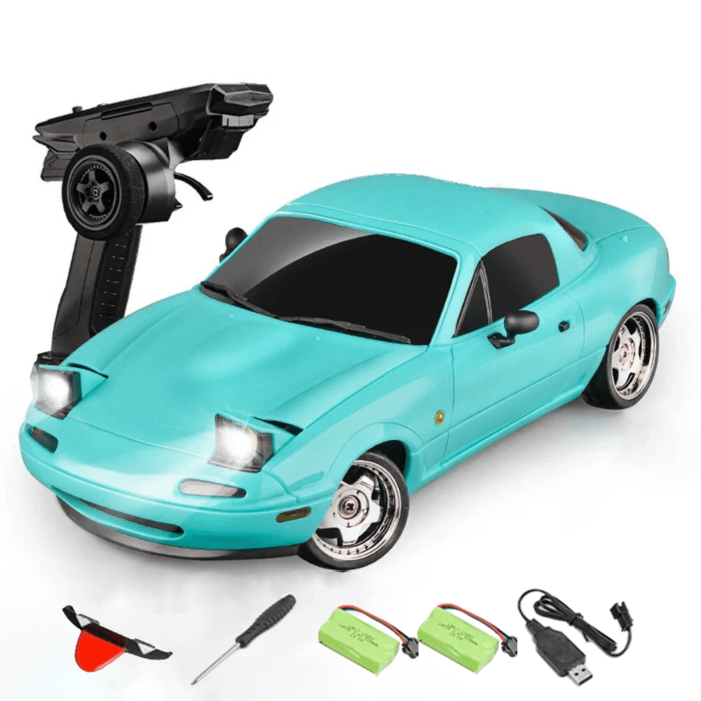 1/18 Scale RC Drift Car with Gyro & LED Lights, MX-5 2.4GHz RWD Full Proportional Remote Control Drifting Sport Car, LD1804 Racing Vehicles Models for Adults
