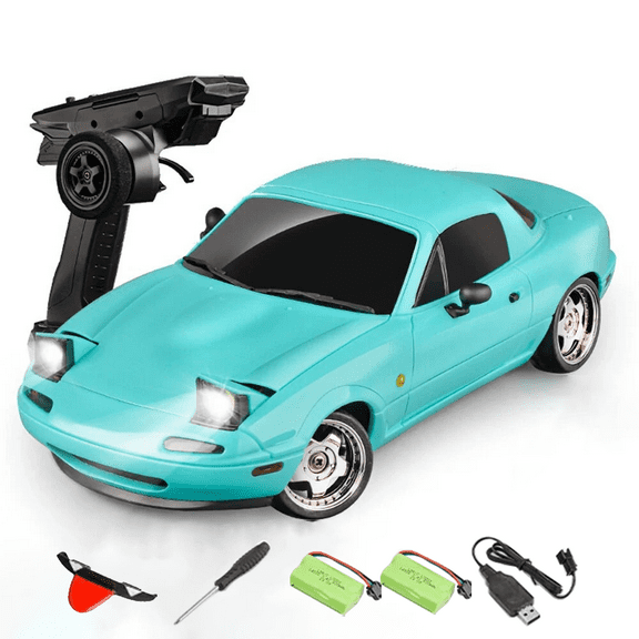 1/18 Scale RC Drift Car with Gyro & LED Lights, MX-5 2.4GHz RWD Full Proportional Remote Control Drifting Sport Car, LD1804 Racing Vehicles Models for Adults