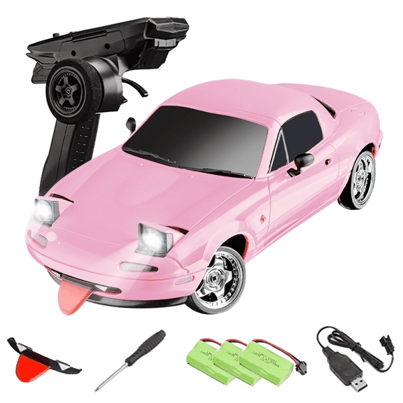 1/18 Scale RC Drift Car with Gyro & LED Lights, MX-5 2.4GHz RWD Full Proportional Remote Control Drifting Sport Car, LD1804 Racing Vehicles Models for Adults