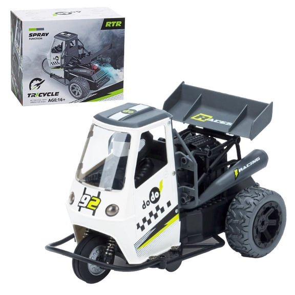 1:18 Scale RC Drift Motorcycle, 2.4GHz Remote Control 3-Wheel Stunt Bike with Smoke Effect, LED Lights, Full-Proportional RTR Version, Ideal Motorcycle Gift
