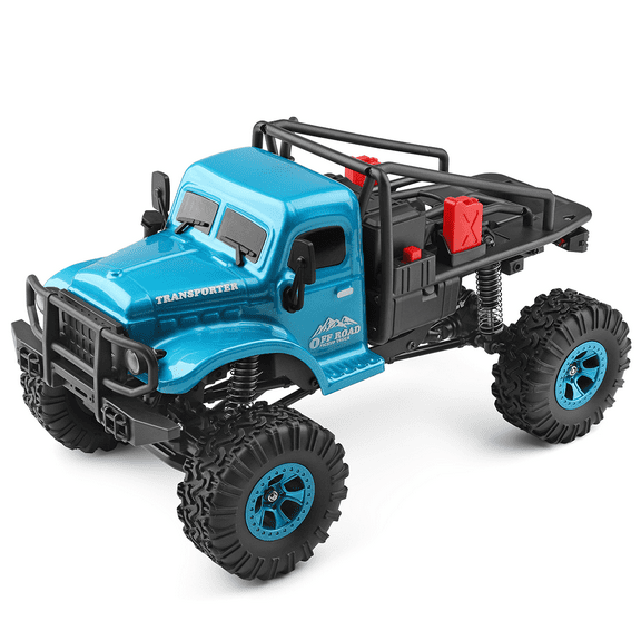 1/18 Scale RC Rock Crawler, 2.4G 4WD Remote Control Truck with LED Lights, 60M Range, 2-Speed Transmission Off-Road Vehicle for Teens and Adults