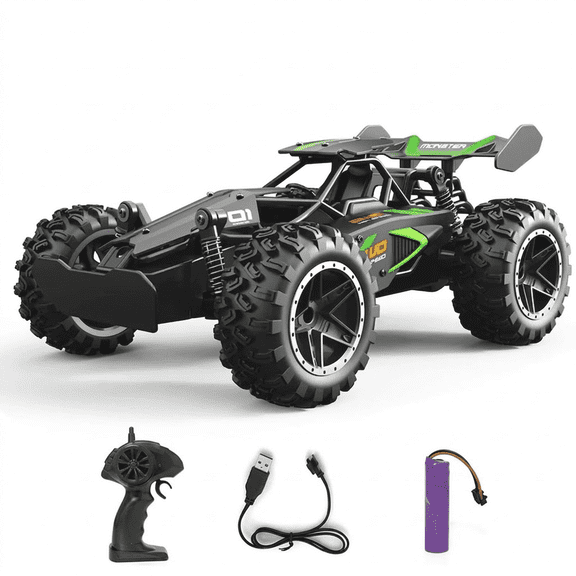 1:18 Scale Remote Control Car, 2.4GHz High Speed RC Monster Truck, Off-Road All-Terrain Toy Buggy with Rechargeable Battery for Kids Ages 6+