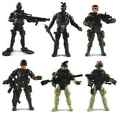 1/18 Scale Special Forces Soldiers Figures with Moveable Parts for Combat Scenarios and Party Favors, 6Pcs