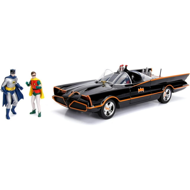 1:18 Scale Vehicle & 3" Batman & Robin Collectible Figurine 100% Metal, Black