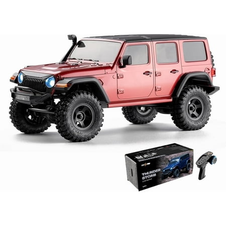 1/18 Thunder Storm RC Crawler, 4X4 Off Road RC Rock Crawler,Waterproof All Terrain RC Cars with 2S 380mah Battery, Charger for Adults, RTR (Red)