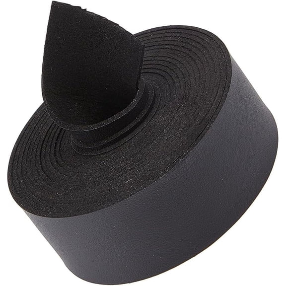 1.18" Wide Black Leather Strips 98 Inch Long Lychee Grain Flat Leather Cord 0.06" Thick Imitation Leather Strap Threads Strings DIY