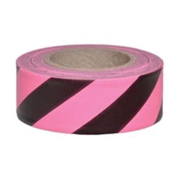 1.18 in. x 300 ft. Pink Glo & Black Striped Roll Flagging Tape