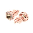 thumbnail image 1 of 1.18Ct Round Cut Halo Studs Yellow Moissanite 18K Rose Solid Solid Gold Everyday Dainty Earrings Screw Back, 1 of 7