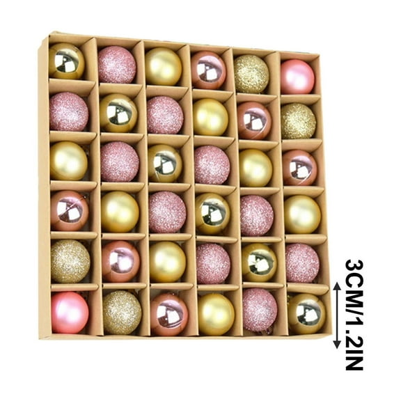 1.18In 36 Pieces Boxed Christmas Ball Set, Special Shaped Ball Ornament, Christmas Tree Pendant, Matte Plastic Material, Holiday Party Arrangement, Home Festival Decoration, Christmas Gift Wrapping