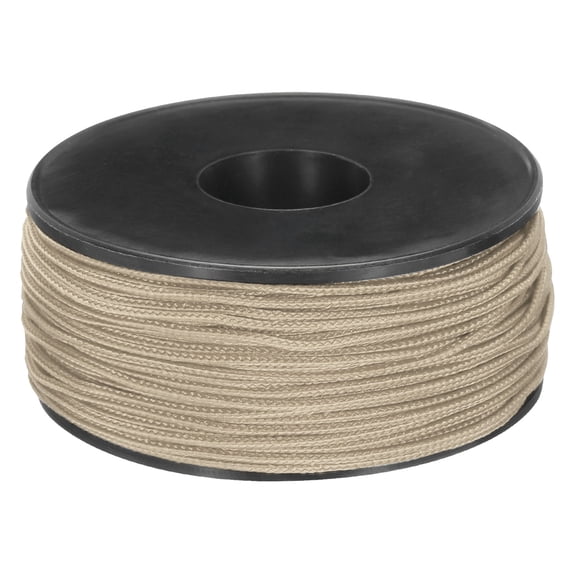 1.18mm x 164 Feet Paracord Micro Cord Rope 100 LB Polyester Braided Cord for Camping Jewelry Bracelet, Apricot