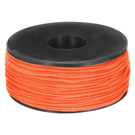 1.18mm x 164 Feet Paracord Micro Cord Rope 100 LB Polyester Braided Cord for Camping Jewelry Bracelet, Dark Orange