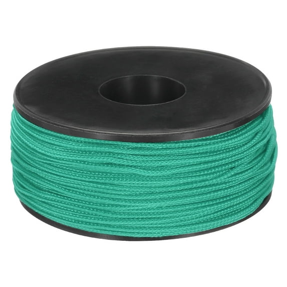 1.18mm x 164 Feet Paracord Micro Cord Rope 100 LB Polyester Braided Cord for Camping Jewelry Bracelet, Lawn Green