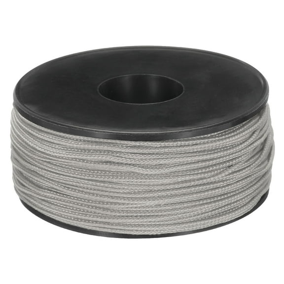 1.18mm x 164 Feet Paracord Micro Cord Rope 100 LB Polyester Braided Cord for Camping Jewelry Bracelet, Light Grey