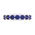 thumbnail image 1 of 1.19 ctw Wedding Band for Women - 14K Rose Gold Simulated Tanzanite Stackable Eternity Ring, 1 of 6