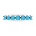 thumbnail image 1 of 1.19 ctw Wedding Band for Women - 14K Rose Gold Simulated Turquoise Stackable Eternity Ring, 1 of 6