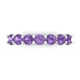 thumbnail image 1 of 1.19 ctw Wedding Band for Women - 14K White Gold Simulated Alexandrite Stackable Eternity Ring, 1 of 6