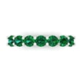 thumbnail image 1 of 1.19 ctw Wedding Band for Women - 14K White Gold Simulated Emerald Stackable Eternity Ring, 1 of 6