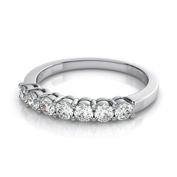 1.19 ctw Wedding Band for Women - 14K White Gold White Sapphire Stackable Eternity Ring