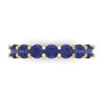 thumbnail image 1 of 1.19 ctw Wedding Band for Women - 14K Yellow Gold Simulated Tanzanite Stackable Eternity Ring, 1 of 6