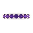 thumbnail image 1 of 1.19 ctw Wedding Band for Women - 18K Rose Gold Natural Amethyst Stackable Eternity Ring, 1 of 6
