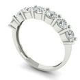 thumbnail image 1 of Clara Pucci 18K White Solid Gold Custom Laser Engraved Women's Solid Gold Ring Stackable Statement Band With Round Cut 1.19TCW, 1 of 7