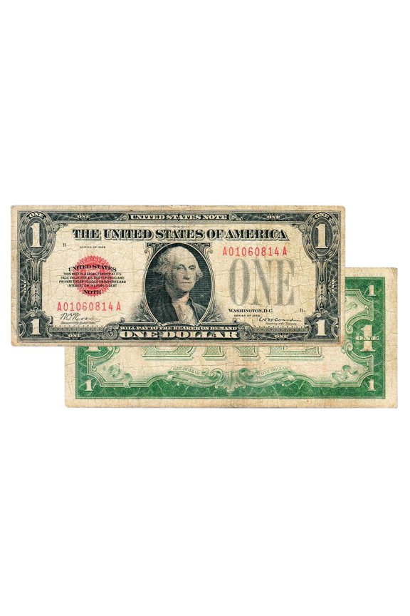 $1 1928 Puerto Rico Red Seal Federal Reserve Note Fine - Collectible Rare US Currency Banknote
