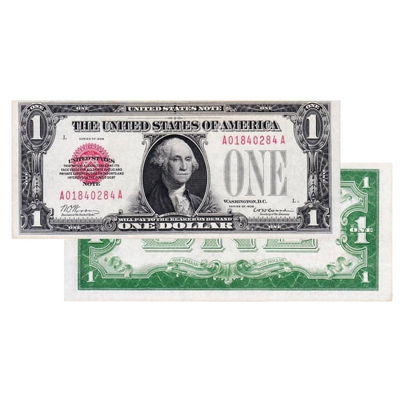 $1 1928 Puerto Rico Red Seal Federal Reserve Note Uncirculated Currency - Collectible Banknote