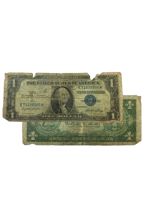 $1 1935 Blue Seal Silver Certificate - Cull Condition - Historical Collectible Paper Currency