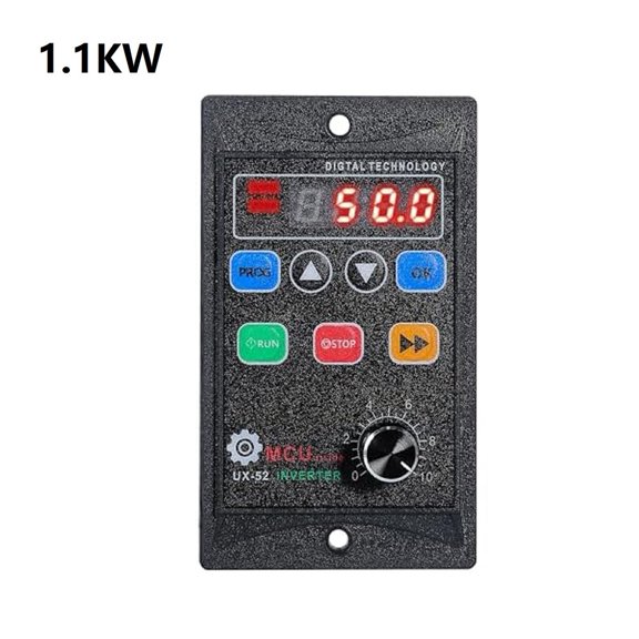 1.1KW VFD Frequency Converter, 220V 1-Phase Input To 3-Phase Output Motor Controller With Digital Display, Over-Voltage Protection For Industrial Automation, Conveyor Belts, Black