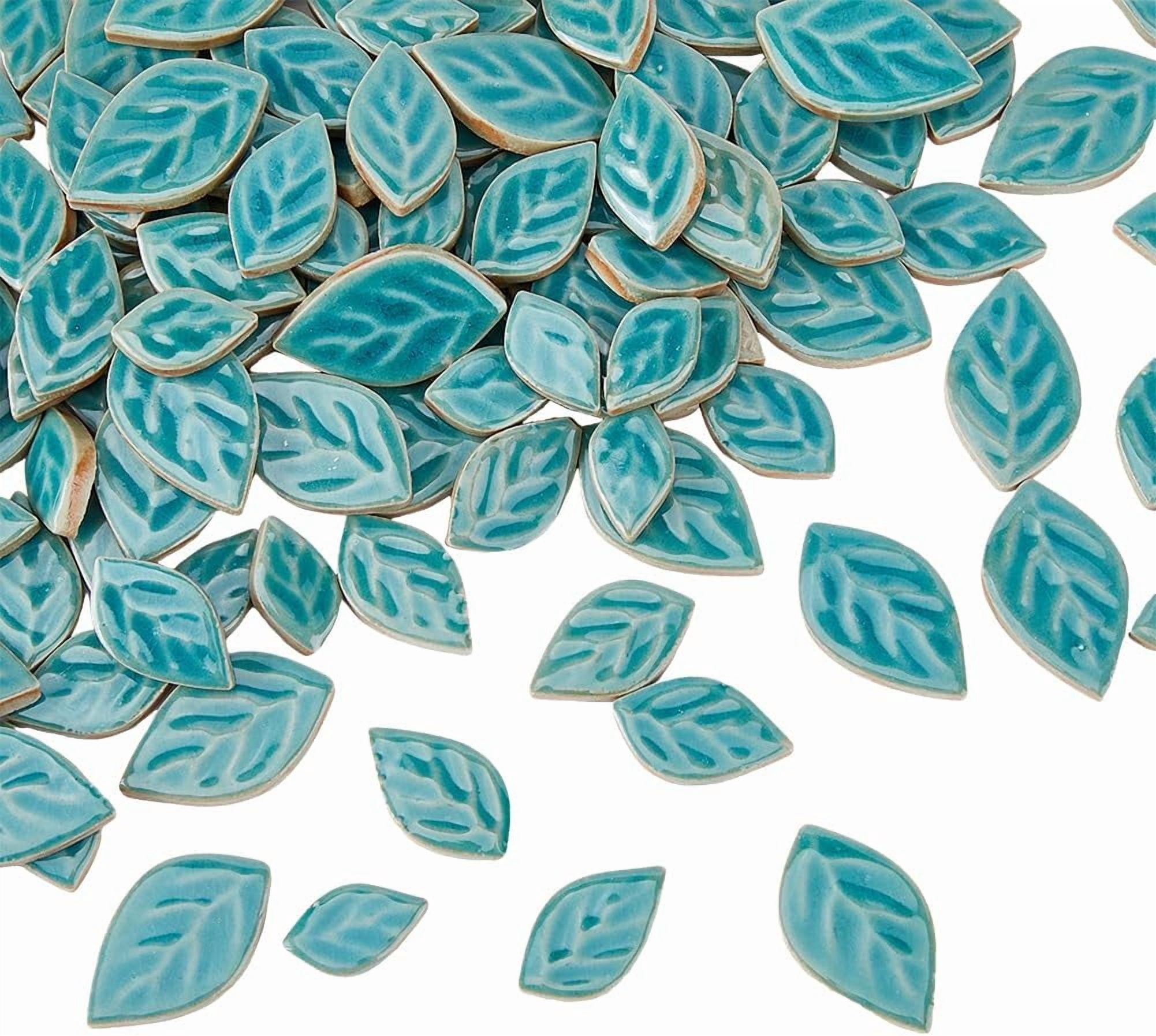 1.1LB/87Pcs Leaves Ceramics Mosaic Tiles Leaf Mosaic Pieces Porcelain Mosaic Tiles Mosaic Ceramics Pieces for DIY Mosaic Art Craft Projects and Decorations diy