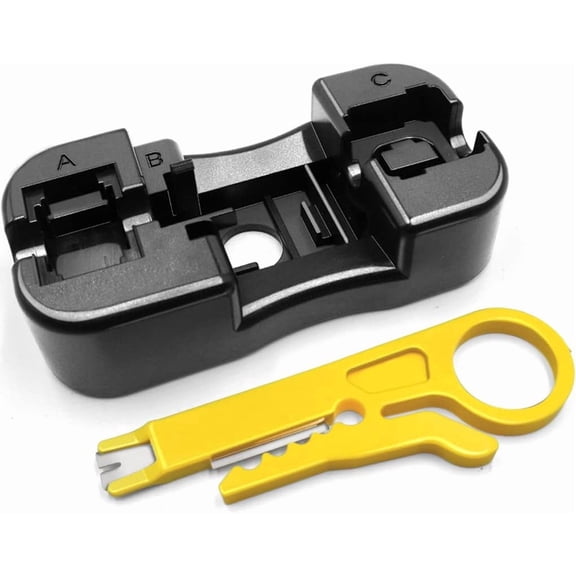 1+1Pack Keystone Jack Punch Down Stand and Small Plastic Punchdown Tool with Stripper