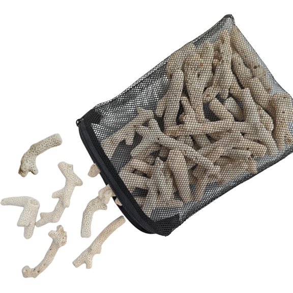 1.1lb/500g Crushed Coral, Natural Fish Tank Crushed Coral, Crushed Coral Filter for Freshwater Aquarium Ph Aquarium Bio Filter Media Bag Reusable Aquarium Filter