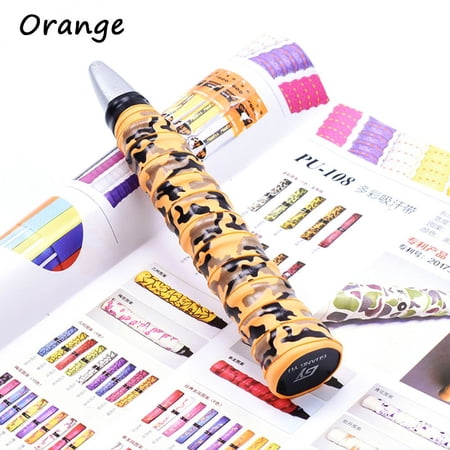 1.1m Shock Absorption Baseball Bats For Fishing Rod Tennis Squash Racket Anti-slip Band Grip Tape Sweat Absorbed Badminton Sweatband ORANGE