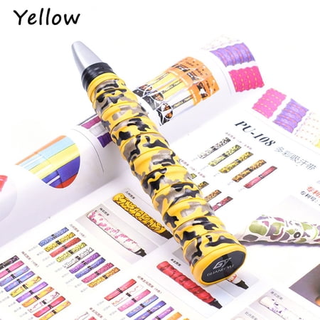 1.1m Shock Absorption Tennis Squash Racket Baseball Bats For Fishing Rod Anti-slip Band Sweat Absorbed Grip Tape Badminton Sweatband YELLOW