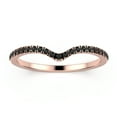 thumbnail image 1 of 1.1mm round cut, 25 stones Black Diamond Moissanite wedding band 18K Rose Gold over silver, 1 of 4
