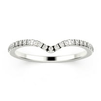 1.1mm round cut, 25 stones Diamond Moissanite wedding band 18K White Gold over silver