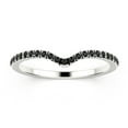 thumbnail image 1 of 1.1mm round cut, 25 stones black diamond moissanite wedding band 18K White Gold over silver, 1 of 4