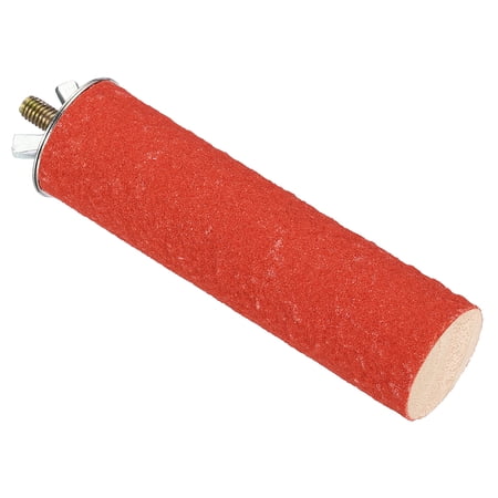 1.1x3.9" Bird Paw Grinding Stick Parrot LoveBird Parakeet Cockatiel Perch Stand, Red